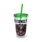 Patriotic Eagle 16oz Tumbler with Straw — "Happy 4th of July" USA Design