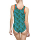 Turquoise Tropical Bliss Women's Classic One-Piece Swimsuit (AOP)