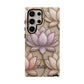 Personalized Lotus Floral Stained Glass Effect Tough Phone Case