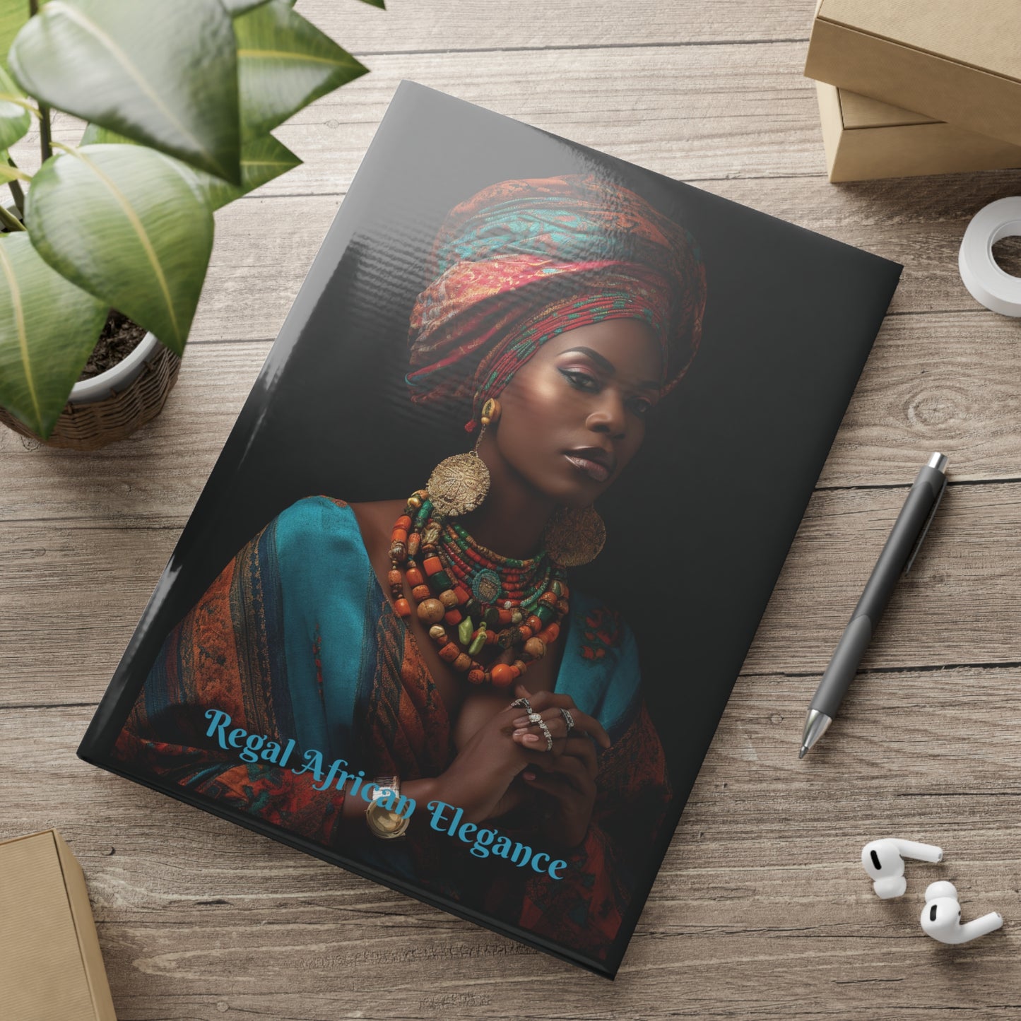 Regal African Elegance, Ethnic Beauty and Elegance Hardcover Notebook with Puffy Covers