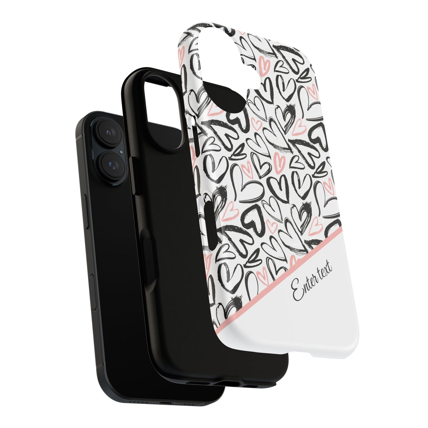 Heart Scribbles Tough Magnetic MagSafe®Case - Cute, Stylish, Gifts for Her, Love, Valentine's Day,  iPhone® 13, 14, 15, 16, 17, Pro, Pro Max, Plus Cases.