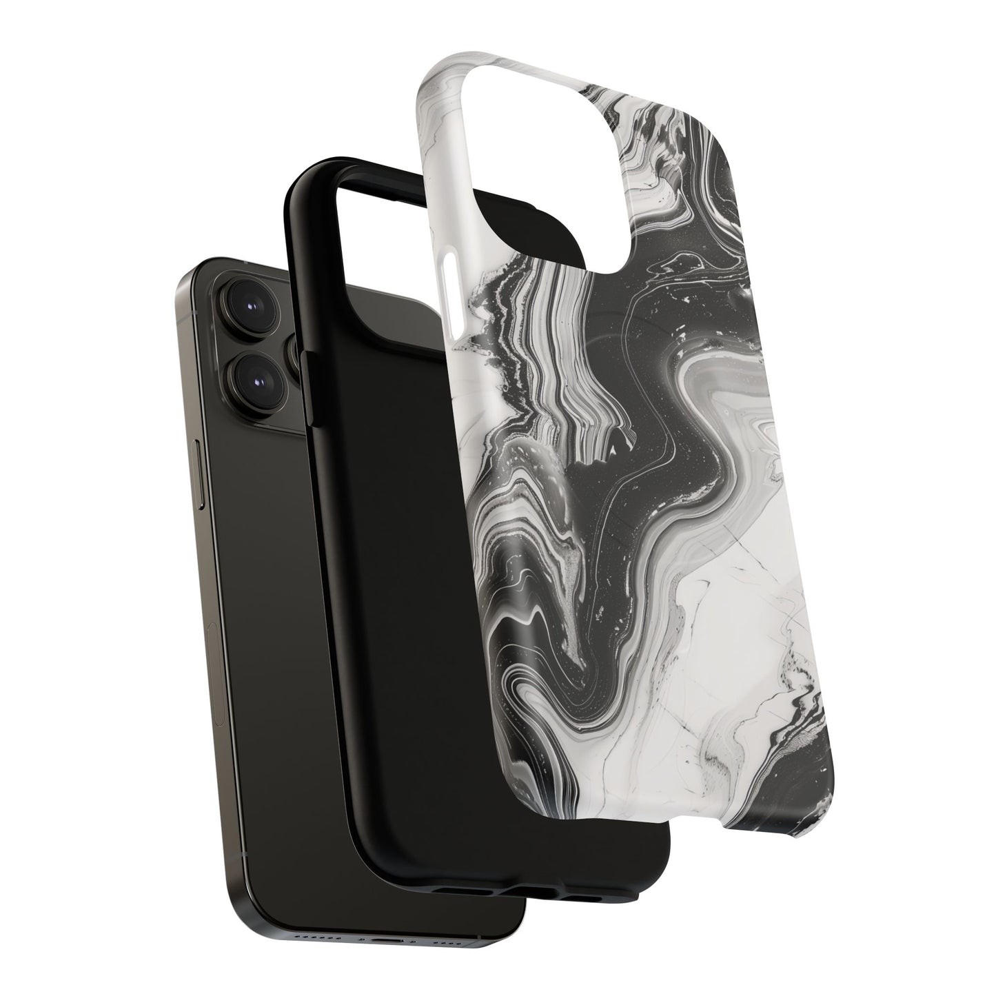 Black Marble Magnetic iPhone Case for Tough Protection, Stylish iPhone Mobile Accessory, Fashionable Gift, Unique Marble iPhone Design, Durable Smartphone Cover