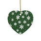 Green Snowflake Elegance Ceramic Ornaments (1pcs, 5pcs, 10pcs, 20pcs)