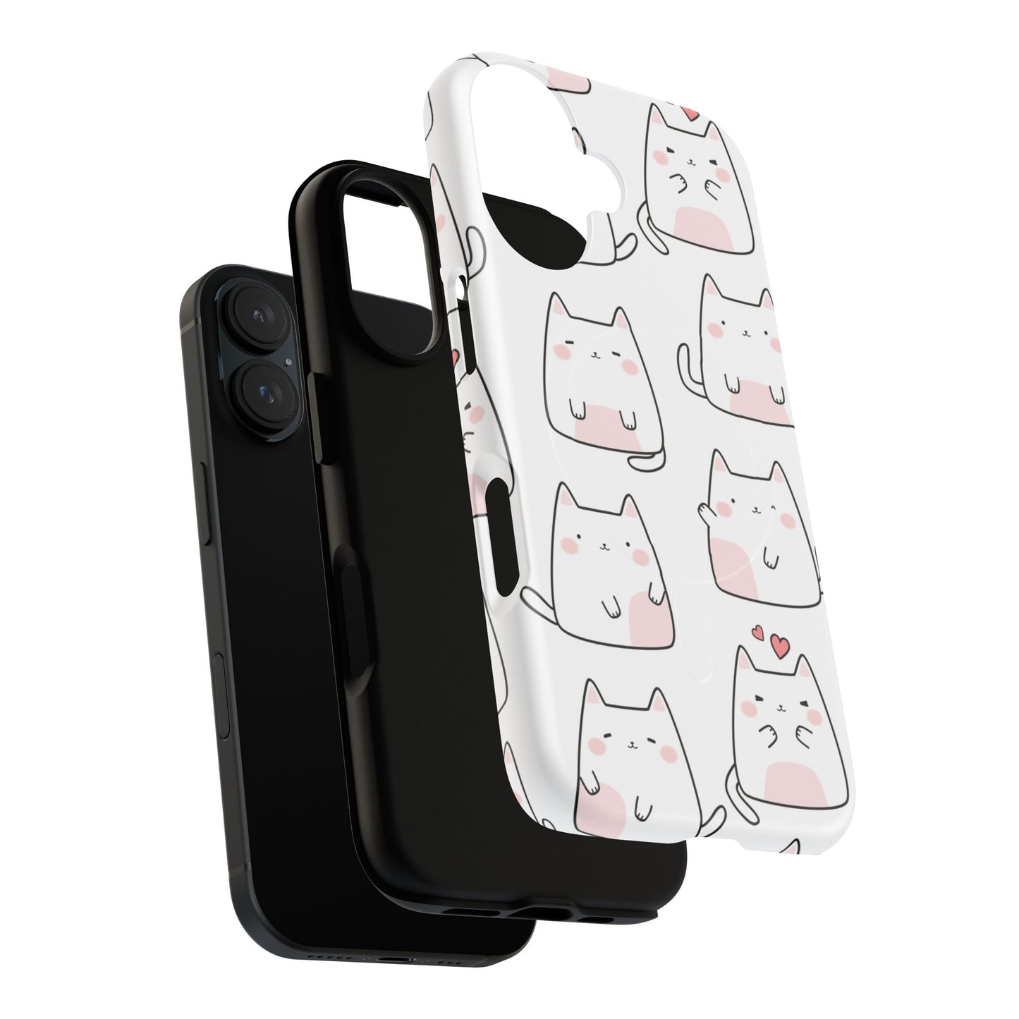Cute Kawaii Cat Tough Magnetic iPhone Case, Cute Cat Lover Gift, Kawaii iPhone Cover, Tough iPhone Case, Unique Pet Themed Accessory,