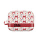 Personalized Rosette Coquette Floral AirPods Pro Gen 1, 2 and Airpods Gen 1, 2, 3, 4 Case — Red Bow Pattern with Custom Name Text.