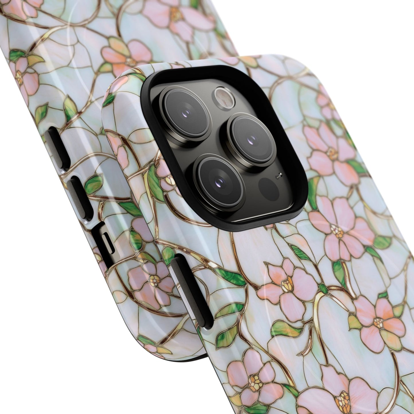 Blossom Veins Tough iPhone Magnetic Cases, Elegant Floral Designs, iPhone Floral Stained Glass Stylish Accessory, Protective Mobile Cover, Unique Gift Idea
