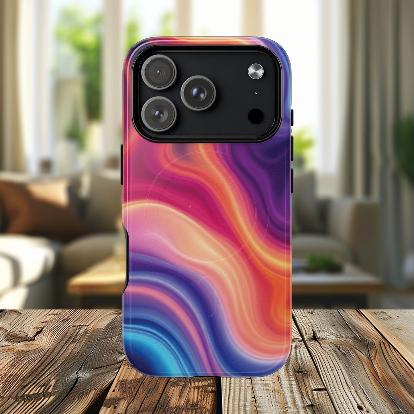 Cosmic Lava Flow Colorful Abstract iPhone Case , Tough Magnetic Protection, Stylish Accessories, Gift for Tech iPhone Lovers, Vibrant Mobile Covers