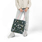 Daisy Delight Floral Canvas Tote Bag with 5-Color Straps | Eco-Friendly Shopping Bag