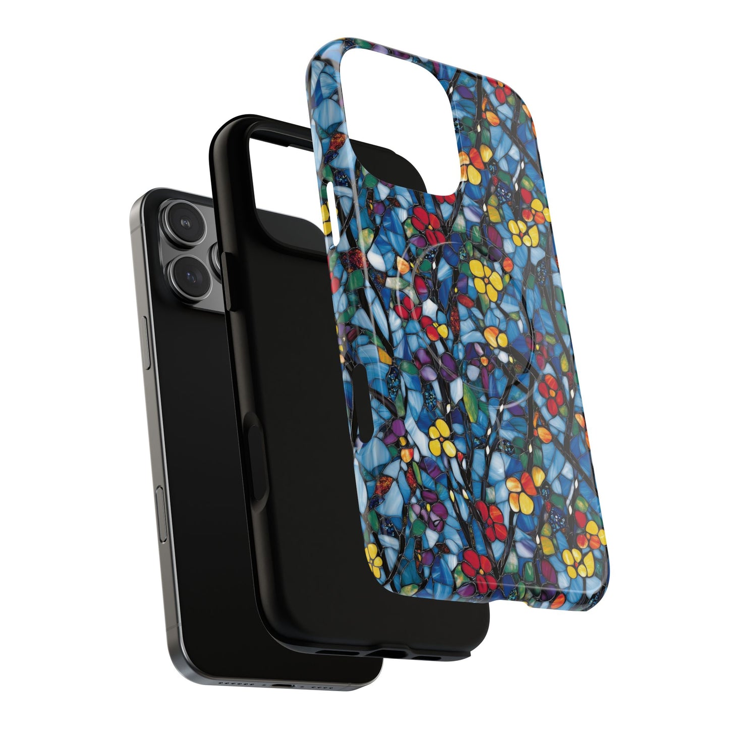 Colorful Floral Phone Case, Tough Magnetic Phone Cover, Durable Tech Accessory, Unique Gift for Her, Vibrant Smartphone Case