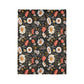 Blossom Elegance: Noir Garden Soft Minky Blanket''