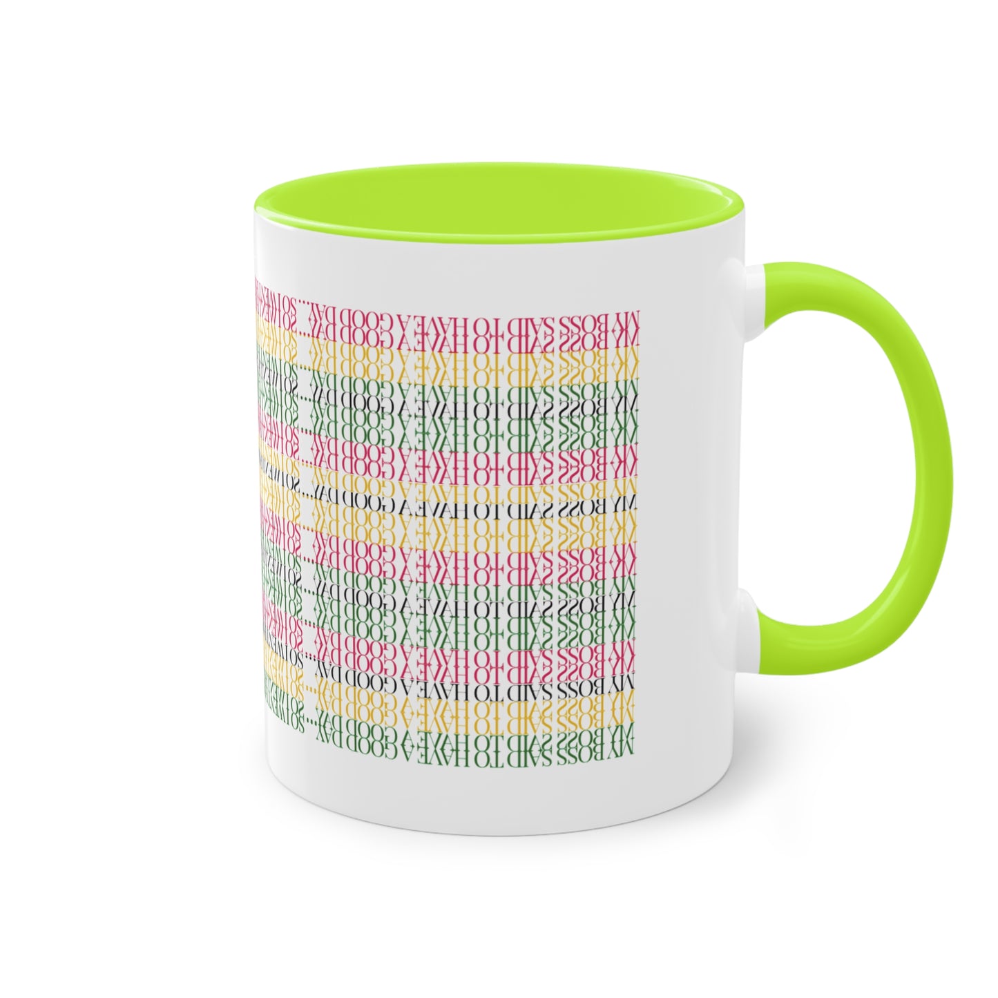 Two Tone Funny Hidden Message Mug - “My Boss said to have a good day… so I went home.”- Viral Optical Illusion Mug - Secret Sarcastic Work Message - Dishwasher Safe, Unique Gifts for Coffee Lovers, Home & Office Decor, Holiday Present.
