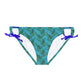 Blue Tropical Bliss Loop Tie Side Bikini Bottom (AOP)