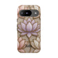 Personalized Lotus Floral Stained Glass Effect Tough Phone Case