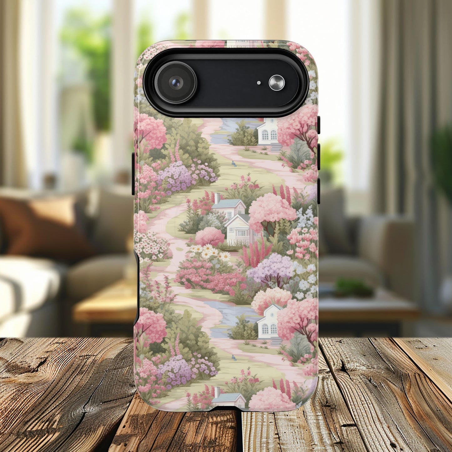 Whispers of Spring Lane Tough iPhone Magnetic Case, Floral iPhone Protection, Gift for Nature Lovers, Spring Accents, Durable Design, Customizable iPhone Cases
