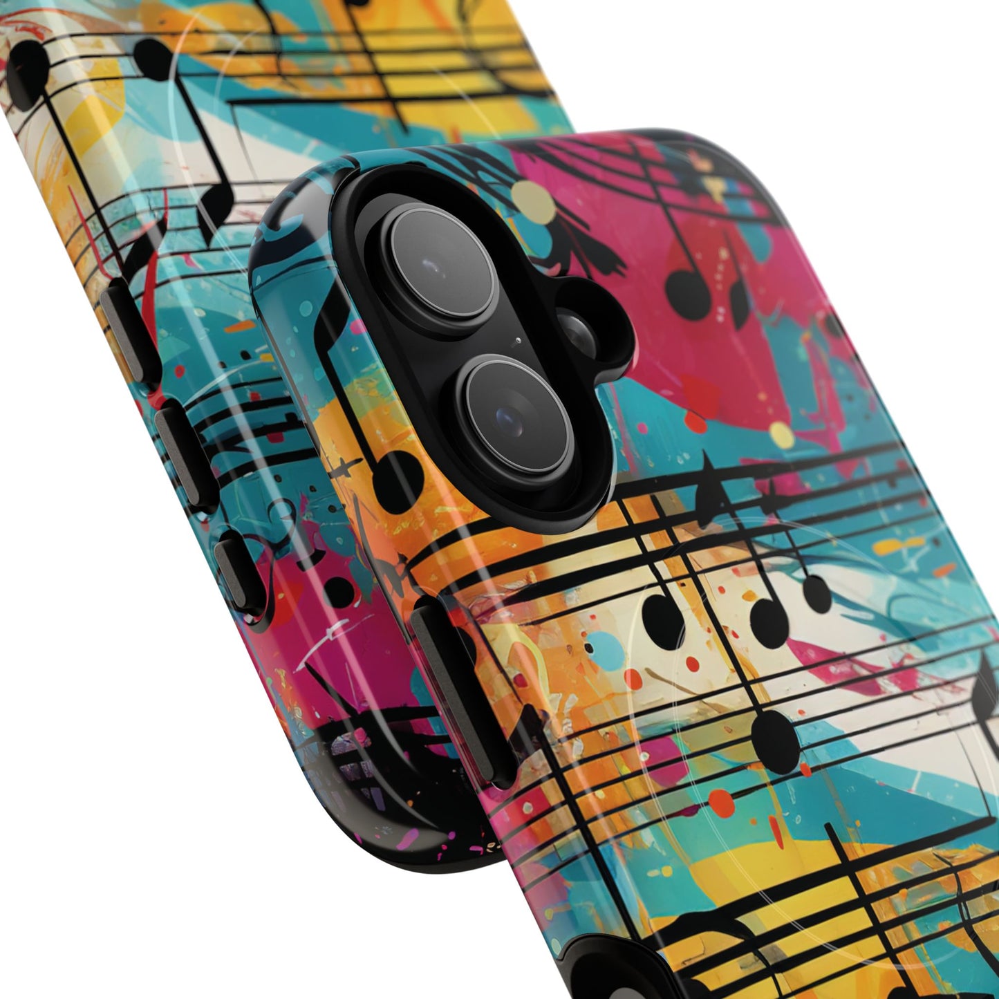 Vibrant Music Note Phone Case, Tough Magnetic Case, Music Lover Gift, Colorful Phone Accessory, Customizable Phone Cover, Unique Gift Idea