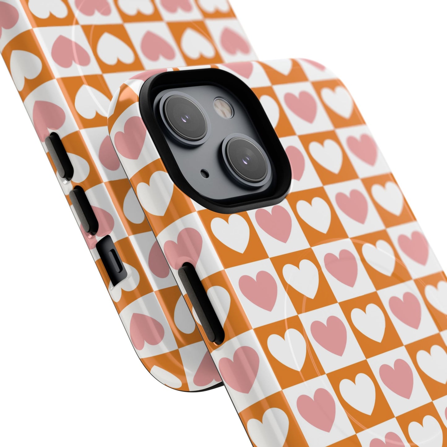 Heart Pattern Magnetic iPhone Case, Valentine Gift, Cute iPhone Accessory, Durable Case for Lovers, Custom iPhone Skin, Sweetheart Case