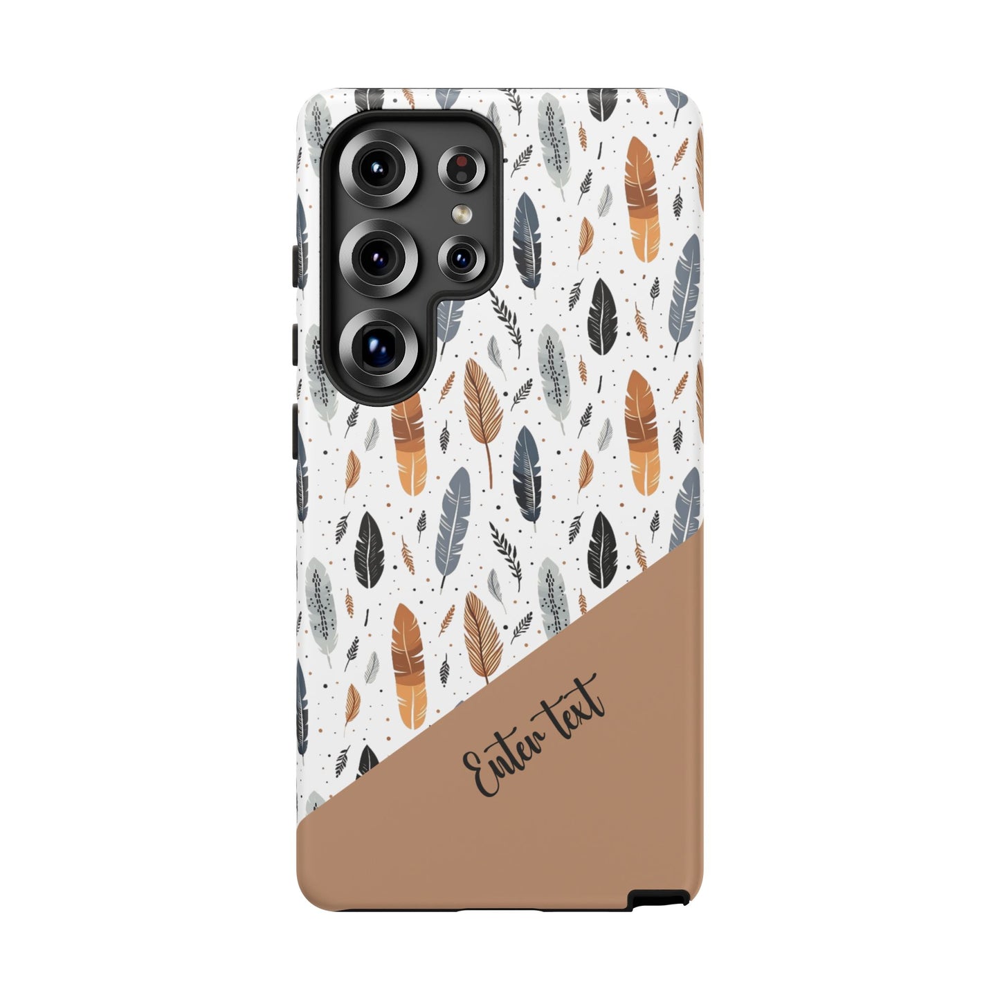 Personalized Whispering Feathers Tough Case — Dark Feather Protective Phone Case for Samsung & Google