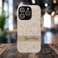 Personalized Zebra Animal Print Cover, Tough Magnetic MagSafe® iPhone® 13, 14, 15, 16, 17, Pro, Pro Max, Plus Cases (Custom Name).