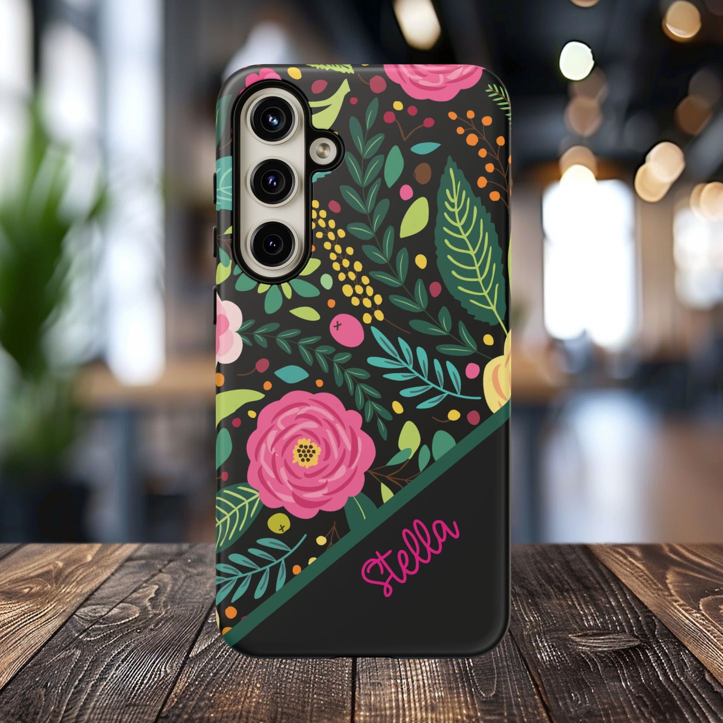 Personalized Floral Fantasy Samsung and Google Pixal Phone Case – Personalized Tough Cases with Colorful Garden Design