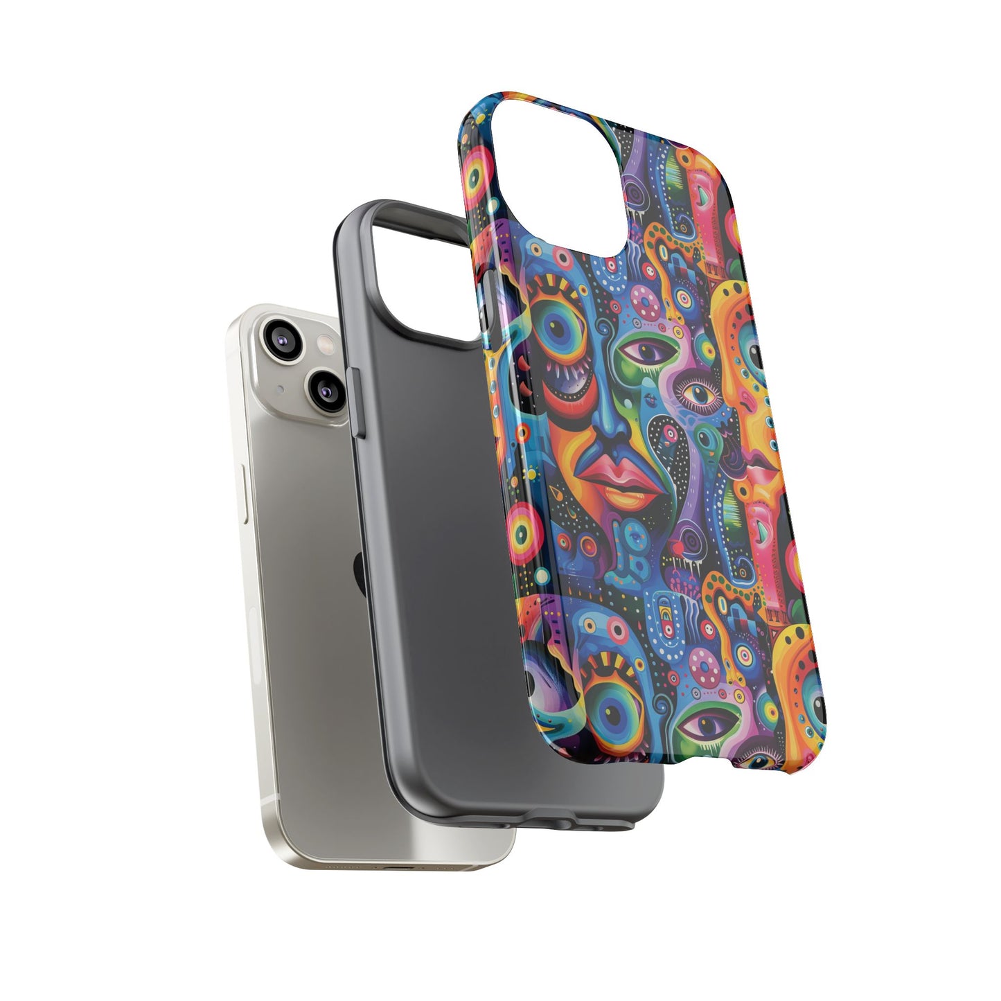 Psychedelic Visions Colorful Art iPhone Case - Tough Cases with Vibrant Abstract Design