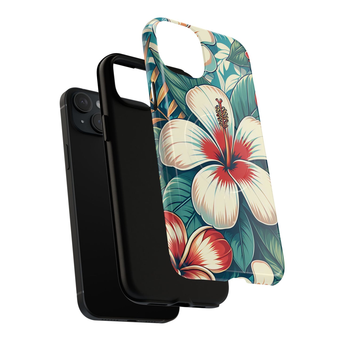 Tropical Hibiscus MagSafe® iPhone® Tough Case - Stylish Phone Protection Gift for Nature Lovers, Vibrant, Summer Vibes.