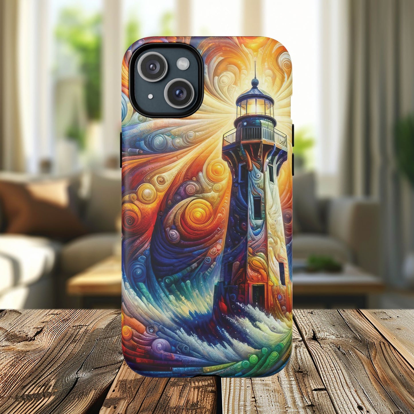 Vibrant Lighthouse Magnetic iPhone Case, Durable Protection for Everyday Adventure, Gift for Nature Lovers, Colorful iPhone Cover
