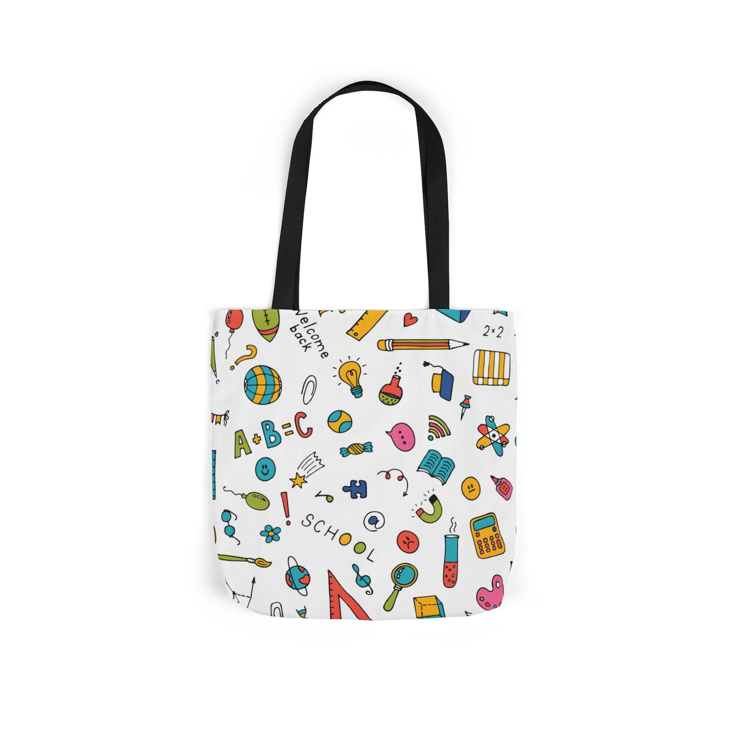 Personalized Classroom Couture Composition Book Inspired Canvas Tote Bag with Colorful Straps, Cute School Bag, Eco-Friendly Tote, Back to School Shopping Bag, Teacher Gift Idea