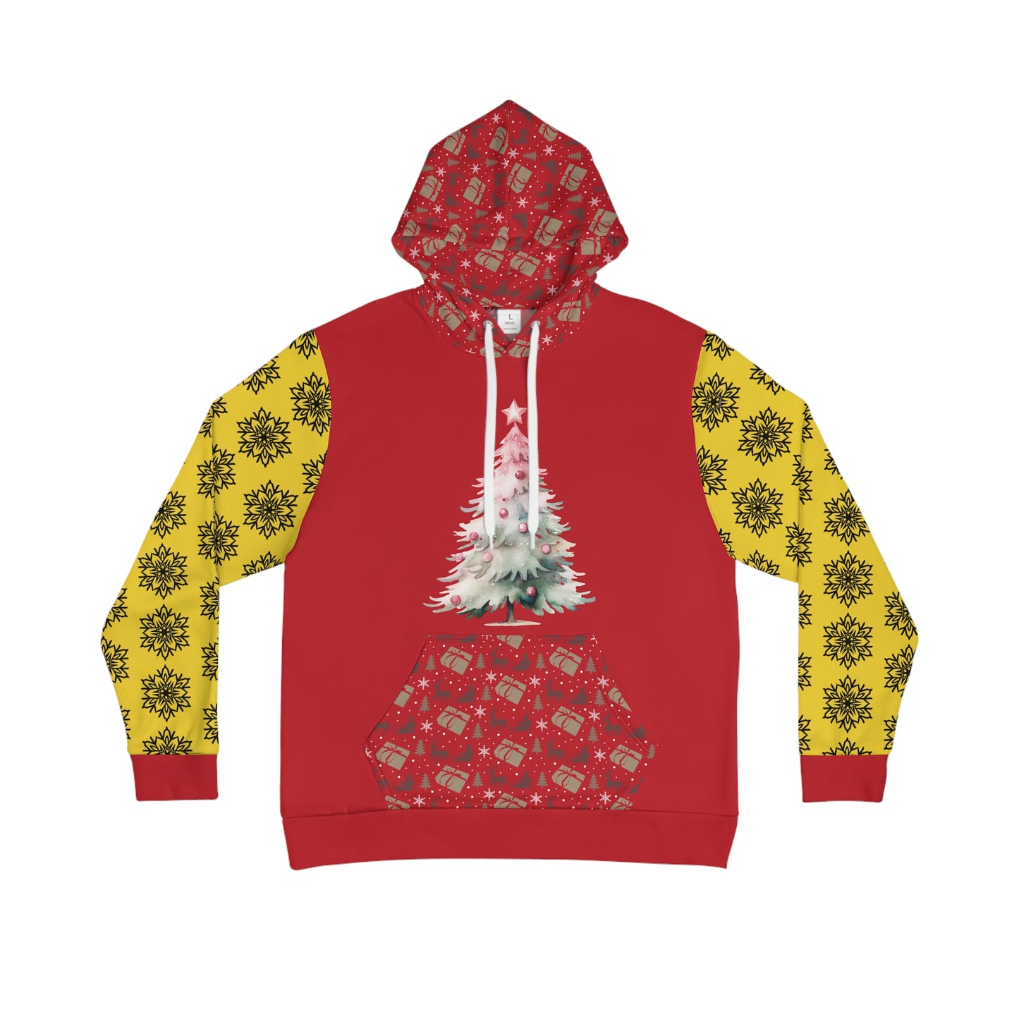 That Ugly Christmas Men's Hoodie with All-Over Print Design - Silky Smooth Polyester Fabric