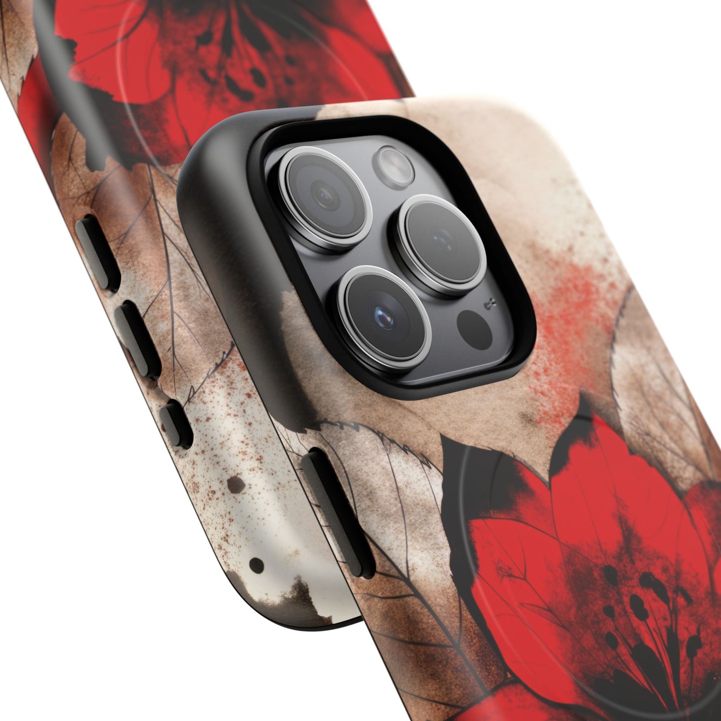 Velvet Petal Storm Tough iPhone Magnetic Cases - Stylish Protection for Your Device, Gift for Nature Lovers, Ideal for Birthdays, Holidays