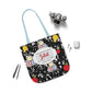 Personalized Black Composition Book Inspired Canvas Tote Bag with Colorful Straps, Cute School Bag, Eco-Friendly Tote, Back to School Shopping Bag, Teacher Gift Idea