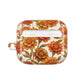Stained Glass Effect Floral Orange Marigold AirPod Case — Personalized Name Option