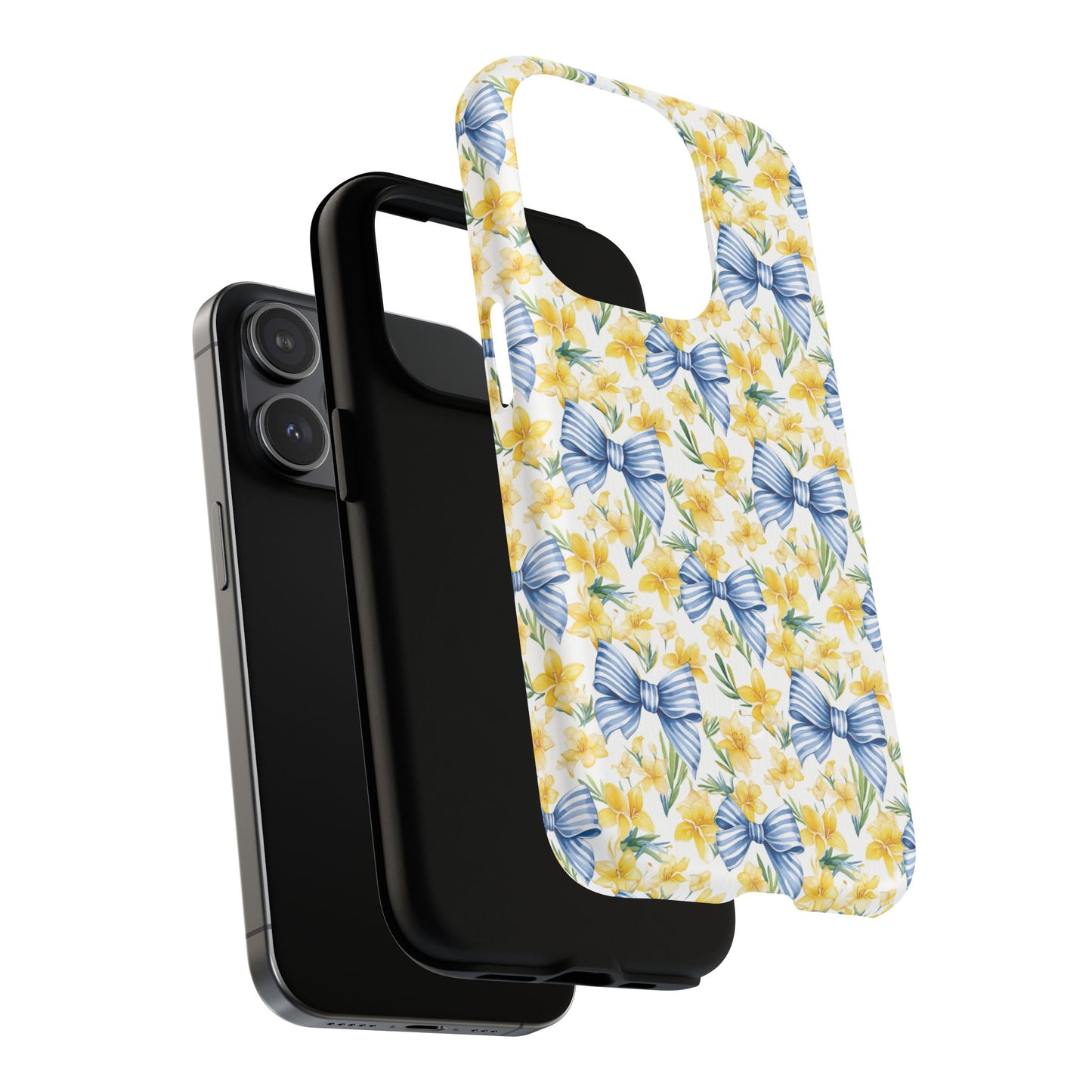 Sunshine Blue Coquette Bows Tough iPhone Magnetic Case for iPhones, Cute iPhone Cover, Spring Gift, Durable Case, Custom iPhone Protection