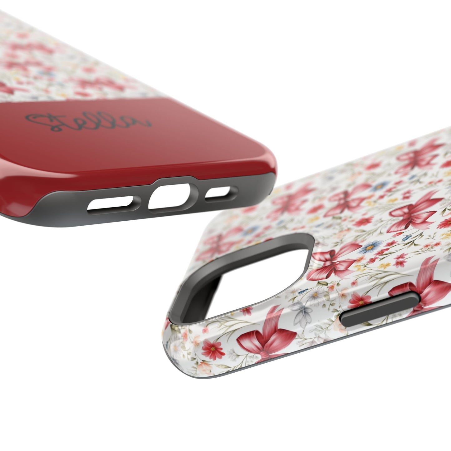 Personalized Rosette Coquette Floral Bow iPhone and Samsung Impact-Resistant Case — Custom Name Case