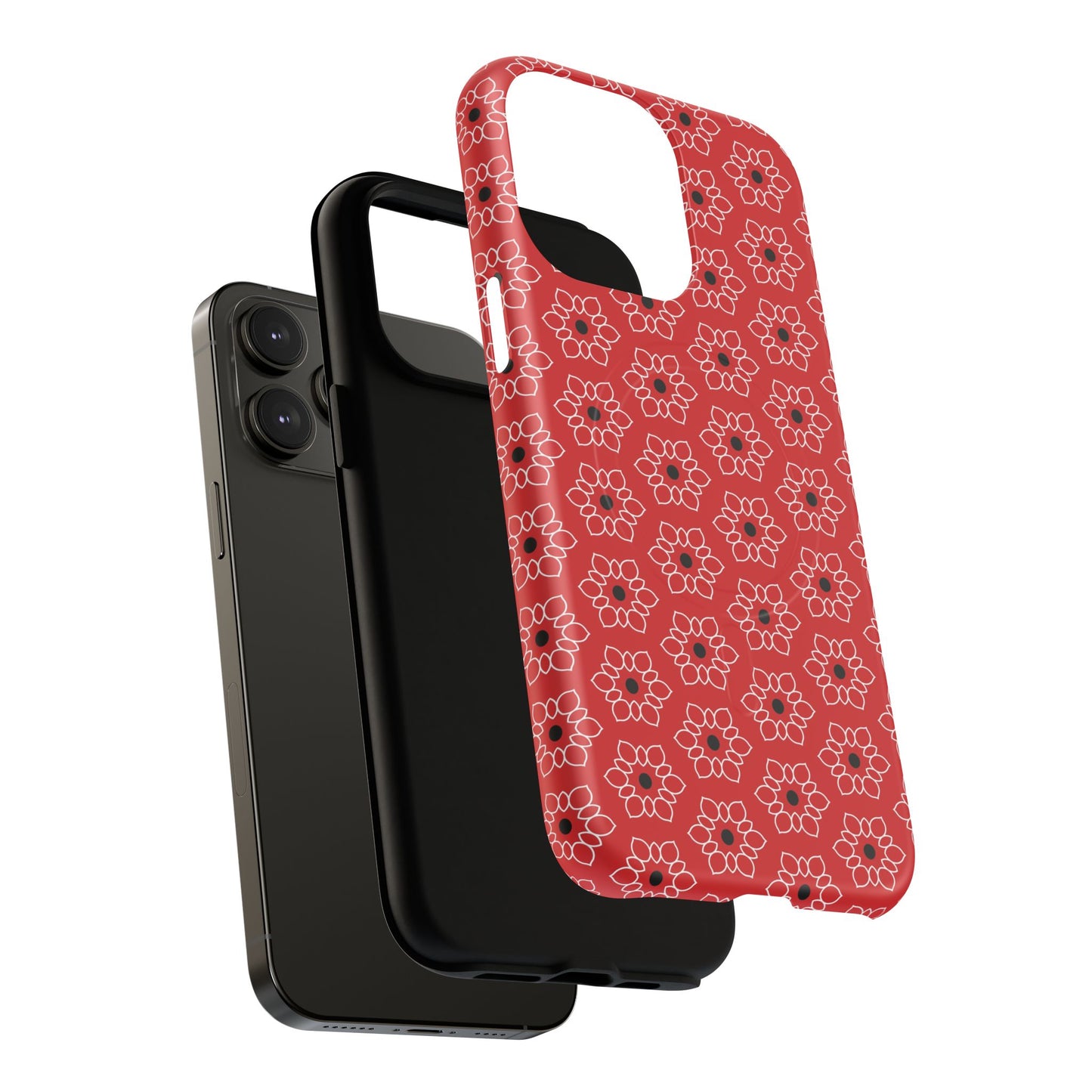 Stylish Geometric Magnetic iPhone Cases, Floral iPhone Cover, Durable Smartphone Cases, Trendy Accessories, Gift for Her
