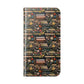 Book Stack Floral Flip iPhone and Samsung Phone Case — Vintage Library Wallet Cover.