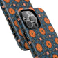 Saffron Tile Bloom Vibrant Floral Tough Magnetic iPhone Case, Durable iPhone Cover, Gift for Her, Floral Design, Unique iPhone Protection.