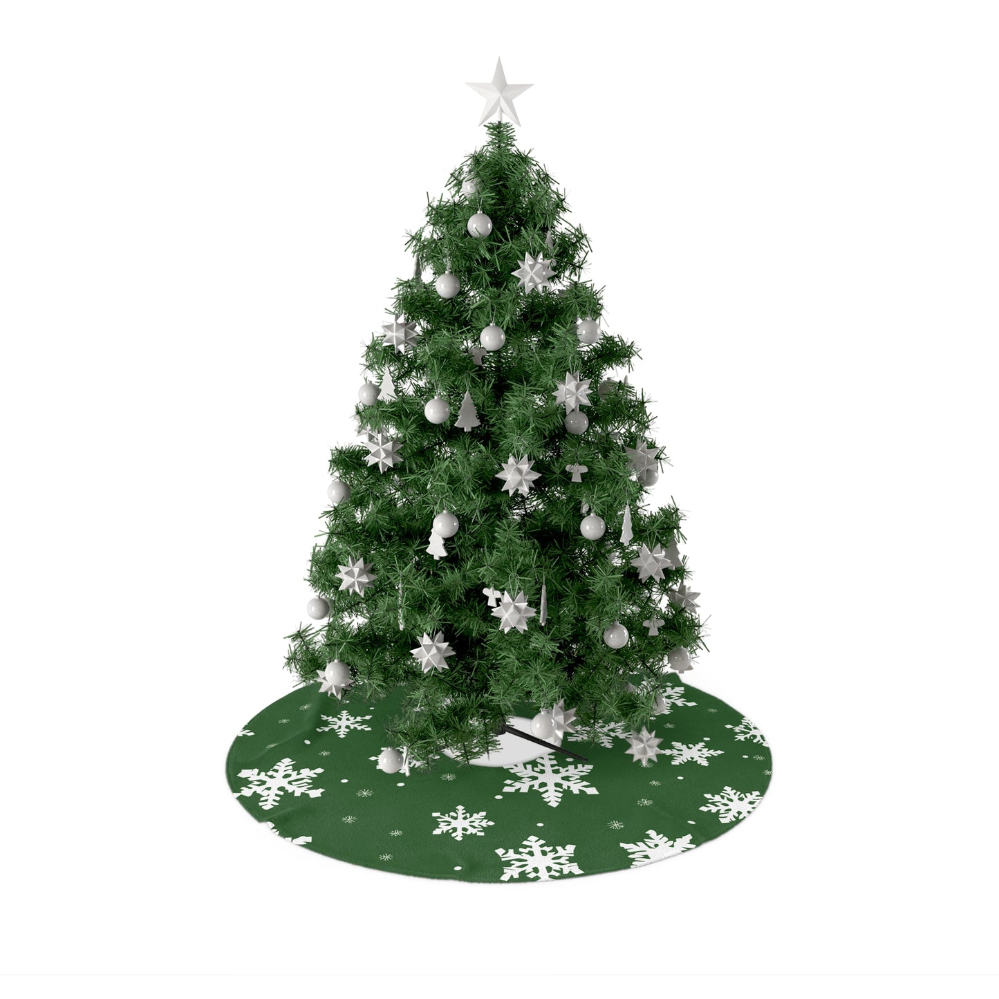 Green Snowflake Elegance Christmas Tree Skirts