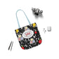 Personalized Black Composition Book Inspired Canvas Tote Bag with Colorful Straps, Cute School Bag, Eco-Friendly Tote, Back to School Shopping Bag, Teacher Gift Idea