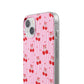 Personalized Cherry Blossom Dreams Flexi Case — Pink Retro Cherry iPhone® 7/8, 11, 12, 13, 14, 15, 16, 17, X/XS, SE, XR, Mini, Pro, Pro Max, Plus Cases.