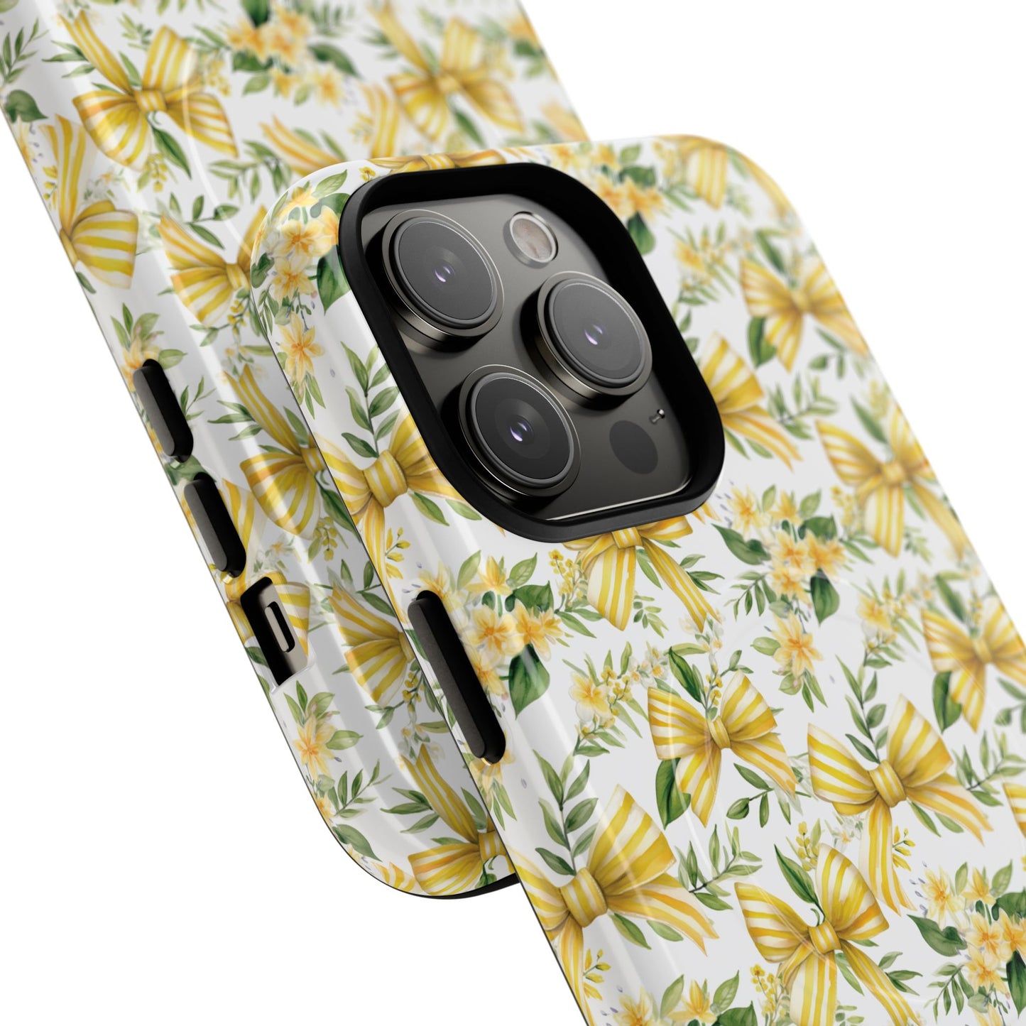 Sunshine Coquette Bows Tough Magnetic iPhone Case, Durable iPhone Cover, Girly Tech Accessory, Nature-Inspired Gift for Her, Spring Decor