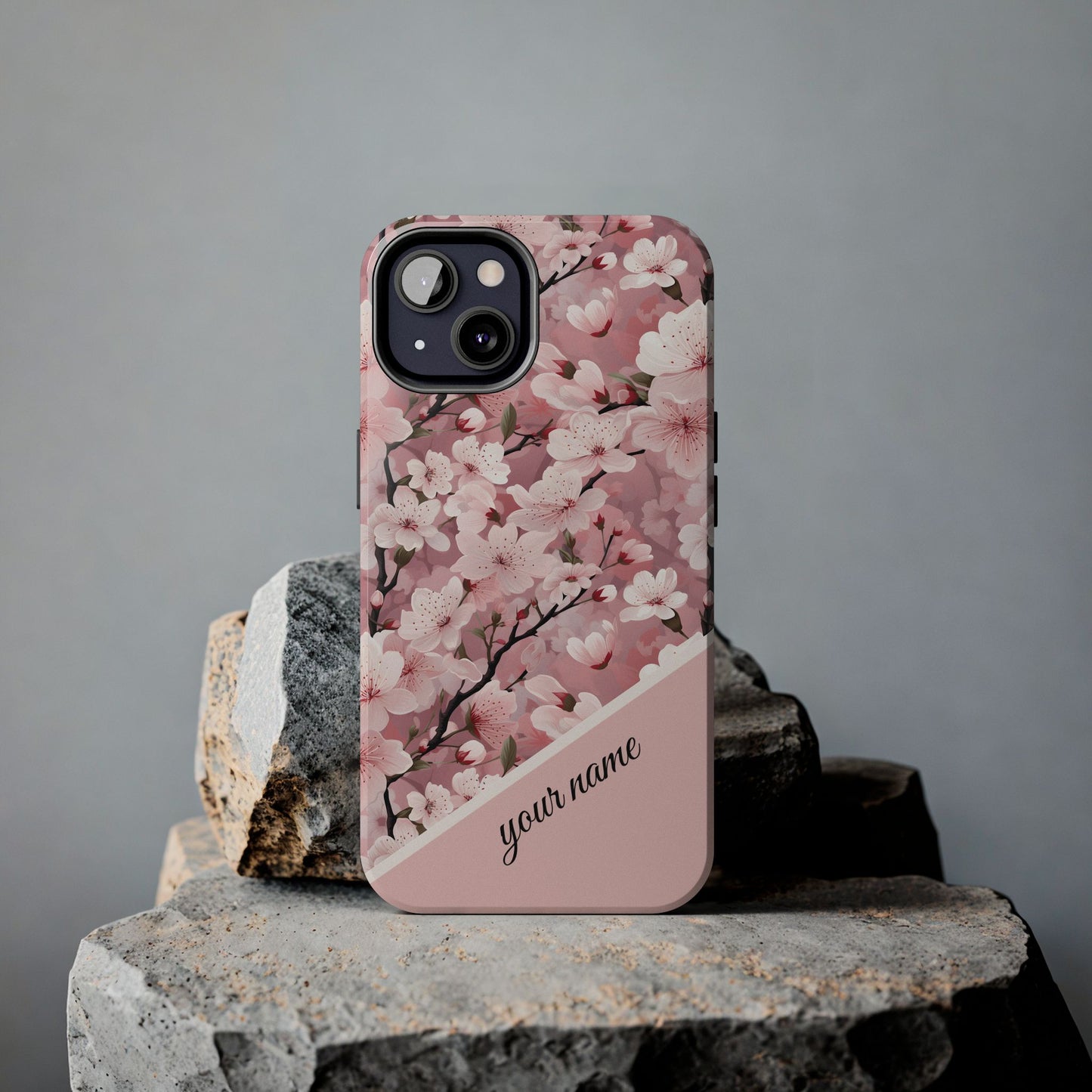 Personalized Cherry Blossom iPhone and Samsung Tough Phone Cases