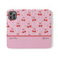 Personalized Cherry Blossom Dreams Flip iPhone and Samsung Cases — Wallet Folio with Name & Affirmation.