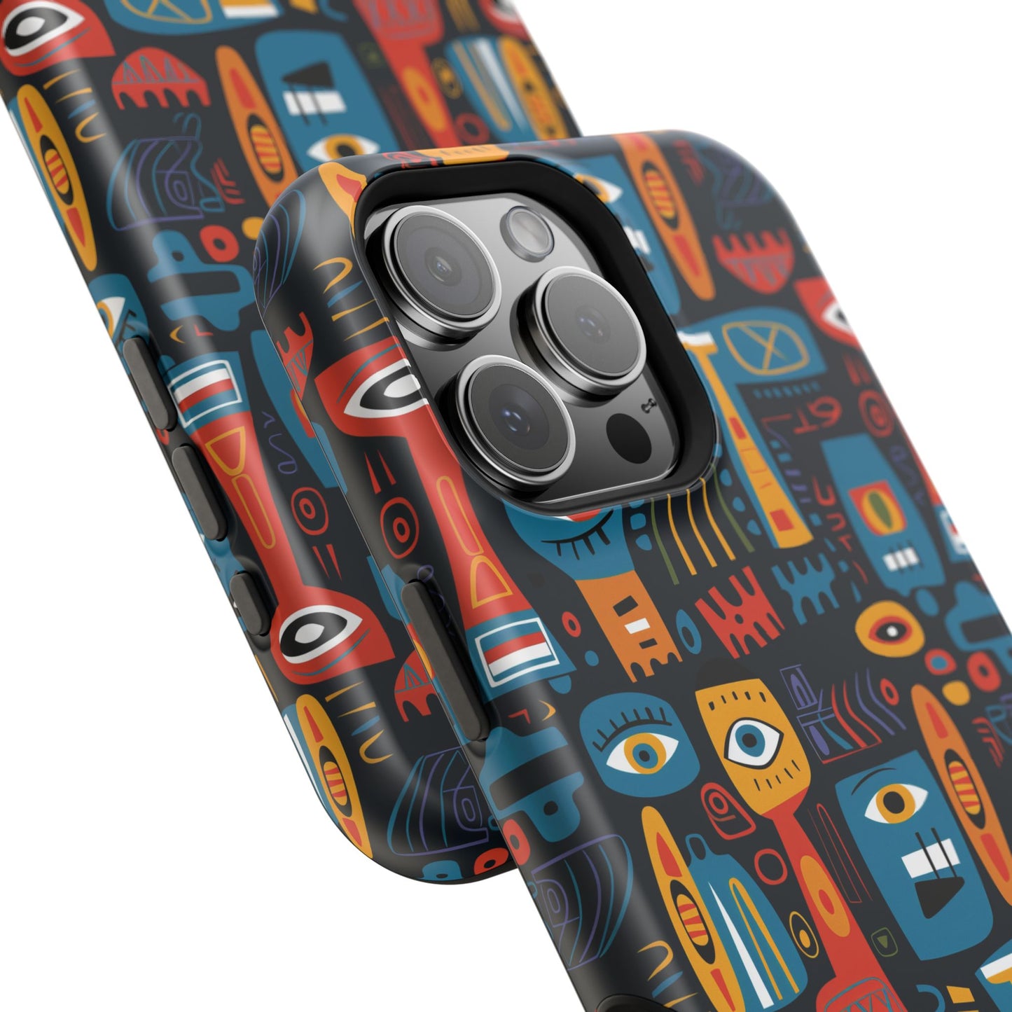 Personalized Colorful Abstract Faces Clear Impact-Resistant Case