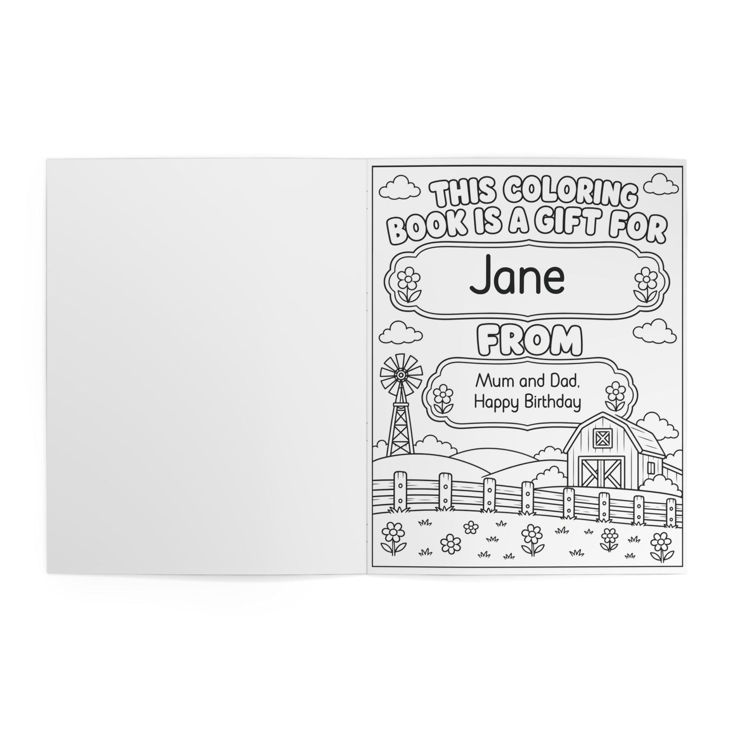 Farm Animals Coloring Book — Personalized Kids' Activity Book (Ages 4-8)