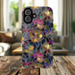 Chromatic Bloom Tough iPhone Magnetic Case, Tough iPhone Cover, Floral iPhone Accessory, Birthday Gift, Elegant Tech Decor, MagSafe Stained Glass Pattern.