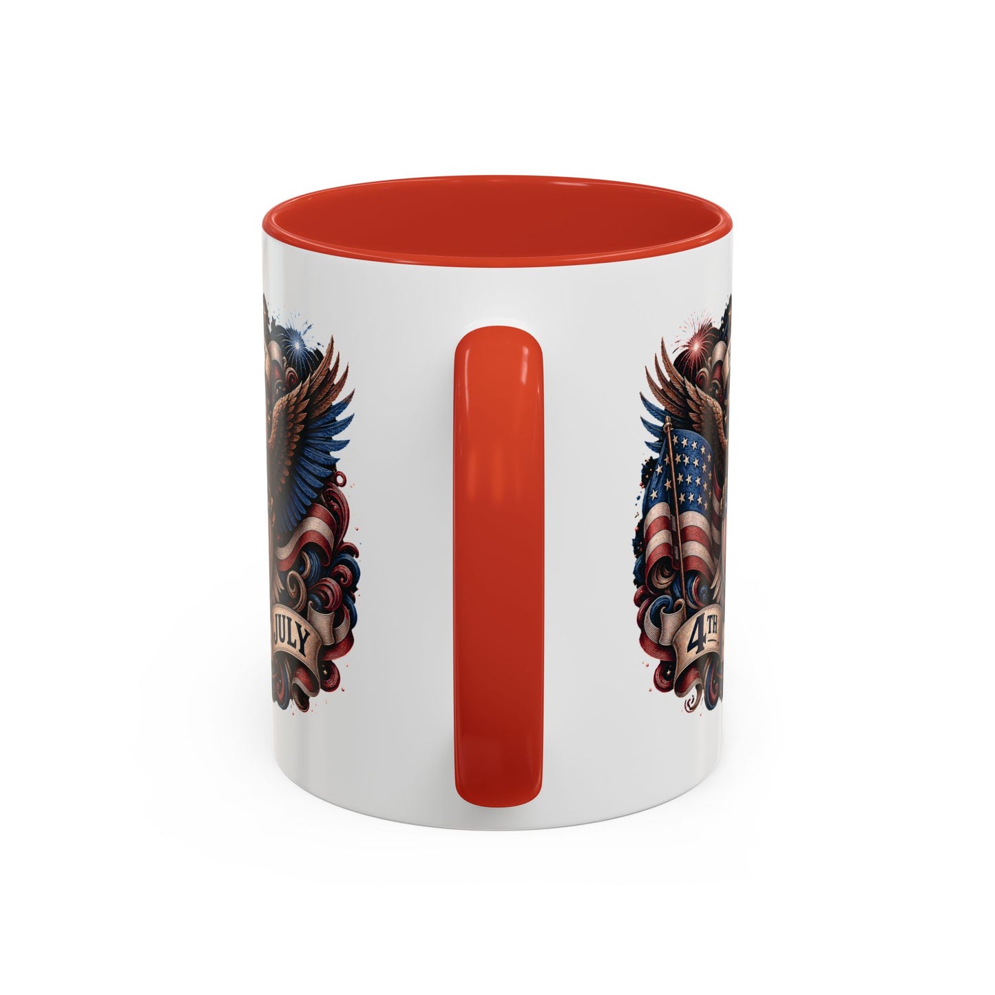 4th of July Eagle Coffee Mug — Patriotic American Flag Accent Mug (11/15oz)