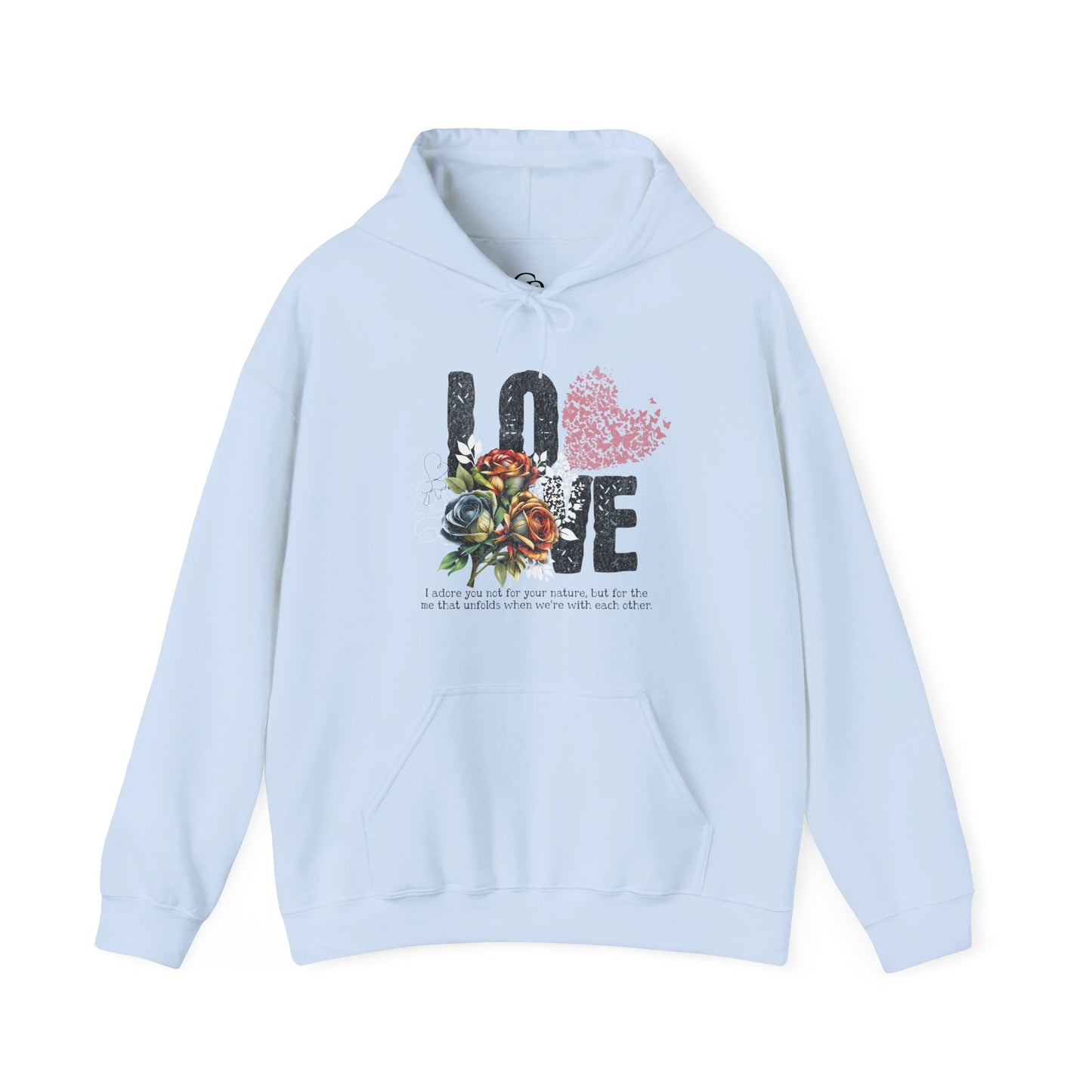 Love Floral Sweatshirt - Unisex Heavy Blend™ Hooded Pullover for Comfort and Style