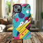 Retro Pop Vibes Magnetic iPhone Case with Abstract Design, Tough iPhone Cover, iPhone Accessory, Gift for Tech Lovers, Trendy iPhone Protector