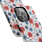 Patriotic Floral Dreams Tough Magnetic iPhone Cases, Durable, Stylish, Gift for Her, Protective Phone Cover, Spring Floral Design