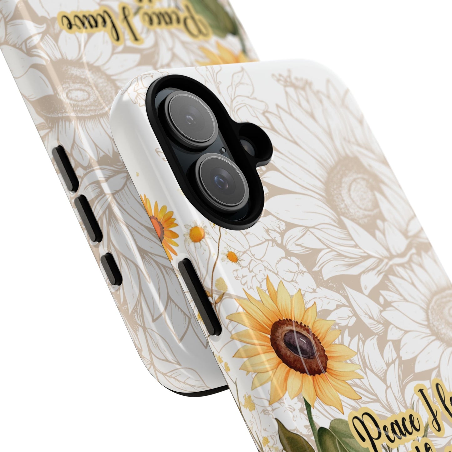 Peace I Leave with You John 14:27,  Inspirational Gift, Tough iPhone Magnetic Case  Scripture, Sunflower Bible Verse, MagSafe® iPhone® Tough Case, iPhone 14, iPhone 15, iPhone 16, Pro, Pro Max, Plus